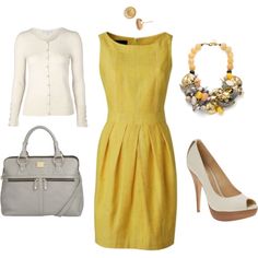 business casual Look Working Girl, Mellow Yellow, Yellow Dress, Cute Fashion, Fashion Sense, Style Me Pretty