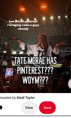 an instagram page with the caption tate mccae has pinterest?