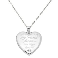 Designed from rhodium plated sterling silver this ash holder heart locket will be a sweet remembrance of your special someone. 'Always on my mind forever in my heart' inscribed this beautiful 28x23mm heart locket suspends from 18-inch spring ring clasp cable chain. This gleaming polished locket includes ash holder that fits inside with space for a photo of your loved one. Size: one size. Color: White. Gender: female. Age Group: adult. Always On My Mind, On My Mind, Heart Locket, Chain Jewelry, Chains Jewelry, Chain Styles, Spring Rings, Cable Chain, My Mind