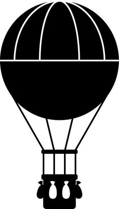 a black and white image of a hot air balloon