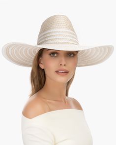 A maritime-inspired fedora made of Squishee® is perfect to use for sun protection in a resort setting where having style matters.This designer Women’s hat for sale online, with its large, contrast striped dip brim and tall elegant fedora crown, has flare to spare! Blocks 95% UVA/UVB rays Awarded the highest rating of UPF 50+ Brim Span: 5” Lightweight and easy to pack upside down in a suitcase The elasticized inner band fits most. Chic Short Brim Panama Hat For Beach Season, Chic Panama Fedora For Beach Season, White Flat Brim Panama Hat For Vacation, Chic Straw Hat For Vacation, Chic Panama Hat With Uv Protection For Beach Season, Chic Short Brim Hat For Poolside, Chic Curved Brim Sun Hat For The Pool, Poolside Panama Hat With Curved Brim, Chic Wide Brim Straw Hat For Poolside