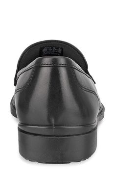 Inspired by minimalist Danish design, this dapper leather penny loafer features a timeless silhouette supported by a cushy, lightweight sole and chunky heel. 1" heel (size 39) Cushioned footbed with arch support ECCO FLUIDFORM™ Direct Comfort Technology reduces the weight of the sole to provide flexibility Leather upper/textile lining/synthetic sole Imported Slip-resistant Round Toe Business Loafers, Business Synthetic Loafers With Round Toe, Leather Slip-resistant Plain Toe Loafers, Slip-resistant Leather Loafers With Plain Toe, Business Slip-resistant Round Toe Loafers, Business Slip-on Slip-resistant Loafers, Business Slip-on Loafers With Slip-resistant, Business Loafers With Slip-resistant Design, Classic Slip-on Slip-resistant Loafers