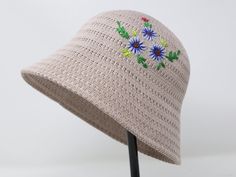 Item: women's hand embroidered flower mesh bucket hat Material: 100% polyester Size: one size fits most for women Color: beige Embroidery: needle by needle with hand Free first class shipping, 30 days return policy. Feel free to let me know if you have any question! Beige Bucket Hat For Spring, Cream Cap For Spring, Beige Spring Bucket Hat With Short Brim, Beige Short Brim Bucket Hat For Spring, Spring Beige Crochet Hat With Short Brim, Spring Beige Bucket Hat With Short Brim, Wide Brim Hat With Floral Embroidery For Summer, Summer Hats With Floral Embroidery And Wide Brim, Cream Crochet Cap For Spring