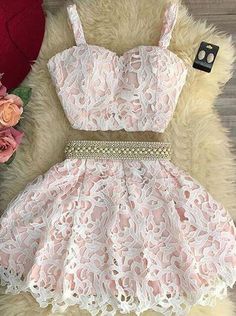 Adorable Homecoming Dress,Two Piece Homecoming Dresses,A-line Homecoming Dress,Lace Homecoming Dress,Short Party Dresses,Short Homecoming Dress,Homecoming Dress Pink Homecoming Dress Short, Homecoming Dresses Simple, Homecoming Dresses Cheap, Cheap Homecoming Dresses, Short Homecoming Dresses, Pink Homecoming Dress, Pink Formal Dresses, Two Piece Homecoming Dress, Atelier Versace