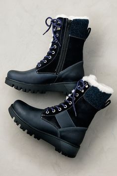 Trek through the snow with confidence in the Kai boots, crafted with care to protect you from winter's chill. Made from full-grain cowhide, suede, and boiled wool—with plush genuine shearling and wool lining—these water-resistant boots are built for durability, breathability, and insulation in temps as low as -25° F. In addition to front laces with eyelets and D-rings, they offer rear pull-tabs and inner zippers for easy wear. Supportive thermal rubber wedge soles feature non-slip ice-gripper inserts for when you want extra traction. Trendy Winter Boots, Wool Boots, Business Travel Bag, Winter Boots Outfits, Snow Gear, Sheepskin Slippers, Winter Walk, Boiled Wool, Winter Boots Women