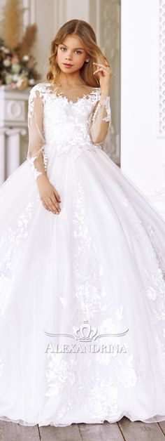 Elegant Princess Dress With Tulle Skirt For Debutante Ball, White Ball Gown With Detachable Train, White Ball Gown Dress With Detachable Train, White Fitted Ball Gown With Long Train, White Lace Bodice Princess Dress For Debutante Ball, Fitted White Ball Gown With Long Train, White Long Sleeve Ball Gown For Wedding, Long Sleeve Ball Gown With Fitted Bodice For Quinceanera, Long Sleeve Fitted Bodice Ball Gown For Quinceanera