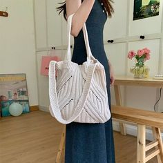 Fashion Knitted Shoulder Bags for Women Large Capacity Crossbody Bags Ladies Weave Casual Shopping Messenger Purse Handbag [23y 9m 19d] Everyday Knitted Shoulder Bag, Trendy Knitted Tote Shoulder Bag, Beige Knitted Shoulder Bag For Everyday Use, Beige Knitted Shoulder Bag, Trendy Knitted Shoulder Bag, White Knitted Tote Shoulder Bag, Trendy Knitted Shoulder Bag For Shopping, Casual Beige Crochet Shoulder Bag, Knitted Shoulder Bag For Everyday Use