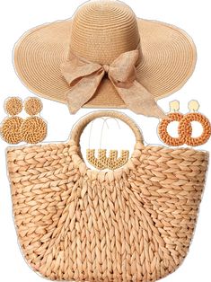 Trendy Summer Fashion Bags, Woven Straw Bag As Fashion Accessory, Chic Straw Hat For Beach Season Travel, Chic Straw Hat For Travel And Beach Season, Chic Summer Fashion Accessory Bag, Casual Straw Hat For Beach Season, Beige Summer Fashion Bag, Summer Beige Bags As Fashion Accessory, Chic Brown Straw Hat For Beach Season