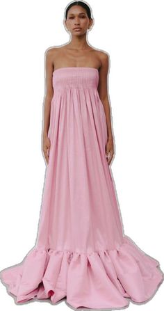 Elegant Flowy Smocked Midi Dress, Elegant Pink Sundress For Casual Wear, Chic Ruched Smocked Maxi Dress, Elegant Pink Sundress For Casual Occasions, Casual Pleated Midi Dress For Summer, Daywear Maxi Dress With Ruched Bodice And Empire Waist, Strapless Maxi Dress For Dress Down Occasions, Sleeveless Dress With Pleated Waist For Casual Wear, Chic Maxi Length Smocked Dress With Ruched Details