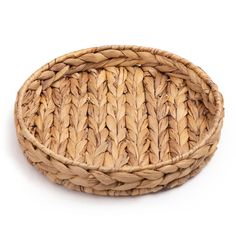 a woven basket is shown on a white background with clippings to the bottom