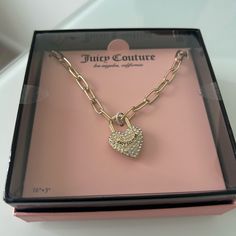 New In The Box And Two Available From Juicy Couture I Love The Charm On This Necklace! Bundle Other New With The Tag Juicy Couture Bags, Jewelry And More For My Closet For An Offer! Item Ship Same Or Next Day Based On Money Order Mcbling Jewelry, Juicy Couture Necklace, Money Order, Gold Link Necklace, Juicy Couture Jewelry, Couture Bags, Juicy Couture Bags, Gold Link, Couture Jewelry