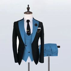 Introducing our meticulously crafted Slim Fit Notch Lapel Tuxedos for men, a perfect fusion of timeless sophistication. Sweetearing presents an exquisite collection of Men's Formal Suits, featuring 3-piece ensembles with a Slim Fit design and the timeless elegance of Notch Lapel Tuxedos, ensuring you radiate sophistication. Material: 35% Rayon / 65% Polyester Care Instructions: Professional Dry Clean / Hand Wash Style: One Button & Notch Lapel Package: 1*Jacket +1*Vest+ 1*Pants Occasion: Wedding / Prom / Party / Stage / Dating Colors: Beige / Black / Blue / Champagne / Grey / Light Blue / Navy / Red / Royal Blue / Silver / White Unveiling the Artistry of Sweetearing SuitsExperience the essence of our exquisite craftsmanship at Sweetearing Suits. From meticulously selected fabrics to precis Luxury Fitted Blue Three-piece Suit, Fitted Blue Three-piece Suit With Notch Lapel, Elegant Blue Three-piece Suit With Welt Pockets, Blue Single Breasted Three-piece Suit With Notch Lapel, Blue Slim Fit Three-piece Suit With Notch Lapel, Prom Party, Tuxedo For Men, Mens Formal, Custom Suit