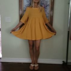 Nwt Golden Sunflower Yellow Babydoll Dress Purchased From Small Boutique In Southern California Color Looks Much Better In Real Life, More Vibrant Golden Mustard Last 3 Photos Shows True Color The Best Raw Hemline, Keyhole Button Closure On Back Super Comfortable Relaxed Fit, Nice Cool Lightweight Material! Perfect For Summer This Will Fit A Medium As Well Great Fall Color Dress Yellow Summer Spring Dress Autumn Dress Yellow Sundress Casual Relaxed Dress Sunny Dress Girly Dress Mustard Yellow Dr Mustard Mini Dresses For Day Out, Mustard Sundress Mini Dress, Cute Yellow Mini Dress For Spring, Cute Yellow Spring Mini Dress, Casual Mustard Mini Dress, Cute Yellow Mini Dress For Brunch, Cute Yellow Dress For Day Out, Mustard Short Sleeve Mini Dress, Yellow Mini Sundress For Daytime