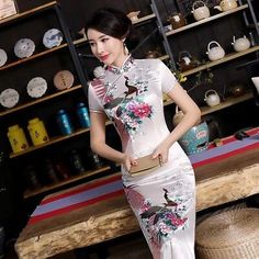 Great shopping ideas for New Luxurious White Satin Phoenix Chinese Long Dress Cheongsam Qipao lcdress52, Womens Dresses Chinese Long Dress, Chinese Style Dress, Chinese Wedding, Chinese Clothing, Chinese Dress, Vacation Dresses, Cheongsam, Fashion Summer, Prom Dresses Long