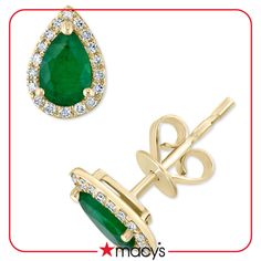 in stock Fine Jewellery Earrings, Halo, Jewelry Watches, Emerald, Fine Jewelry, Jewelry Earrings, Stud Earrings, Gemstones, Frame