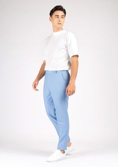 The Icy Blue Stretch pants are a fashionable and welcoming piece crafted from a soft powdery blue stretch fabric. These stylish custom made pants provides a bright and clean look, sure to make a statement. Light Blue Stretch Bottoms With Moisture-wicking, Non-stretch Blue Pants For Streetwear, Non-stretch Straight Leg Light Blue Bottoms, Non-stretch Light Blue Pants, Light Blue Non-stretch Straight Leg Pants, Body Posture, Body Proportions, Icy Blue, Stretch Pants