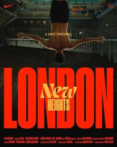 a movie poster for london heights with a person jumping in the air and an audience looking on