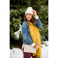 Need a great statement scarf? This one is one you are sure to love! Wear it all winter long for a cute, warm, and comfy look you will love! Statement Scarf, Boutique Shop, Plaid Scarf, Mustard, Plaid, Boutique, How To Wear