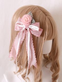 Elevate your kawaii style with this charming pink floral hairclip + bowknot hairclip set. This set includes two adorable hairclips that are perfect for adding a touch of Lolita-inspired whimsy to any outfit. The pink floral hairclip features a delicate design with vibrant flowers, while the bowknot hairclip adds a sweet and playful touch to your look. Whether you wear them together or separately, these hairclips are a must-have accessory for anyone who loves to embrace their cute and girly side. Cute Spring Party Hair Accessories, Cute Spring Hair Accessories For Parties, Cute White Hair Accessories With Pink Bow, Pink Decorative Bow Hair Accessories For Wedding, Pink Hair Accessories With Decorative Bow For Wedding, Pink Wedding Hair Accessories With Decorative Bow, Pink Hair Bow Accessories For Spring, Pink Handmade Flower Headband, Whimsical Pink Hair Accessories With Handmade Flowers