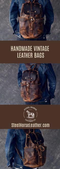 The Olaf Rucksack | Vintage Leather Travel Backpack Retro Travel Backpack With Adjustable Strap, Retro Leather Backpack With Adjustable Strap For Daily Use, Retro Satchel Backpack For Travel, Retro Leather Satchel Backpack For Daily Use, Vintage Leather Backpack-style Shoulder Bag, Retro Leather Backpack Shoulder Bag, Retro Leather Backpack-style Shoulder Bag, Retro Leather Travel Backpack With Adjustable Strap, Vintage Leather Backpack With Adjustable Strap For School