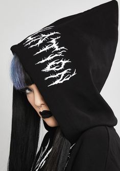 cuz the end of their world is quickly approaching… Blaze the path to afterlife in this fear striking hoodie that has a cropped fit, drawstring pulls, and brutal graphics on the front, hood N' sleeve. Black Hooded Grunge Sweatshirt, Black Grunge Hoodie For Alternative Fashion, Black Grunge Hoodie, Halloween Techwear Hooded Sweatshirt, Black Punk Hoodie For Alternative Fashion, Gothic Cotton Hoodie For Halloween, Gothic Cotton Halloween Hoodie, Edgy Halloween Hoodie With Graphic Print, Black Gothic Sweatshirt For Streetwear