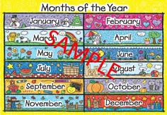 months of the year poster for kids