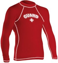 a red shirt with the word guard on it and a cross at the chest in white