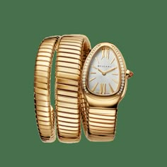 Serpenti Tubogas Watch 101923 | Bulgari Serpenti Tubogas Watch, Bulgari Watch, Bvlgari Serpenti, Watch Women, Golden Girl, Jewelry Lookbook, Yellow Gold Bracelet, Dream Jewelry, Stainless Steel Watch