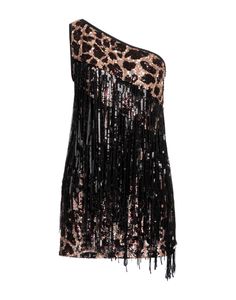 sequinned dress, woven, sequins, fringes, leopard-print, crewneck, one-shoulder, fully lined, zipper fastening, no pockets , Color: Black , Size: 6 Leopard Sequin Dress, Fringe Mini Dress, Leopard Print Dress, Sequin Dress, Mini Black Dress, One Shoulder Dress, Leopard Print, Night Out, Black Women