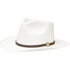 From Telluride to New York City, the Stetson Woodrow Hat is a dashing option that tops off any outfit with rugged style. The wool felt construction provides a firm fit that won't break down, while a Dri-Lex sweatband absorbs perspiration and keeps our face clear. Classic White Felt Hat For Ranch, White Wide Brim Rigid Hat, Classic Fitted Panama Hat For Rodeo, White Rigid Flat Brim Hat, White Flat Brim Hat With Rigid Fit, Classic White Rigid Hat Bands, White Classic Rigid Hat Band, Classic Fitted Panama Hat For Country Events, Fitted Classic Panama Hat For Country Events