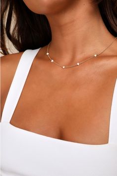 The Lulus Perfectly Pretty Gold and Pearl Necklace provides an elegant touch to every outfit! This dainty gold chain necklace is accented with freshwater pearls that offers a luxe and luminous finish. Lobster clasp closure. Necklace measure 16" long with a 2" extender chain. Man Made Materials. Imported. Lulus | Perfectly Pretty Gold and Pearl Necklace. Wedding Necklace Simple, Gold And Pearl Necklace, Prom Gold, Chapel Of Love, Dainty Gold Chain, Wedding Day Jewelry, Pearl Necklace Wedding, Simple Pearl, Gold Bride Jewelry