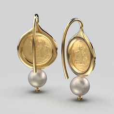 Discover timeless elegance with our Owl of Athena Gold Coin Earrings, available in 14k or 18k gold. Expertly crafted in Italy by Oltremare Gioielli, these exquisite Italian jewelry pieces showcase a captivating blend of ancient symbolism and modern design. Adorned with a lustrous White Akoya Pearl and featuring gold hook closures, these earrings are a symbol of wisdom and beauty. Elevate your style with the allure of craftsmanship and sophistication. Earrings size: 25mm Length, 12 mm width 6mm / Hallmarked Yellow Gold Pearl Drop Earrings, Classic Gold-plated Earrings With Elegant Design, Classic Gold Plated Earrings With Elegant Design, Luxury 14k Yellow Gold Pearl Earrings, 14k White Gold Pearl Earrings, Elegant White Gold Earrings Stamped 14k, Elegant Engraved Drop Earrings, Luxury Gold Jewelry With Timeless Design, Classic White Gold Earrings With Timeless Design