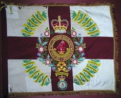 an old flag with the royal crest on it