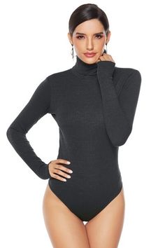 Features: Basic style Sheer: Opaque Stretch: Highly stretchy Material composition: 80% Polyester, 20% Spandex Care instructions: Machine wash cold. Tumble dry low. Imported Product measurements: S: bust 30-37.8 in, sleeve length 23.4 in, waist 26-33.9 in, length 32.4 inM: bust 32-39.8 in, sleeve length 23.8 in, waist 28-35.9 in, length 32.8 inL: bust 33.9-41.7 in, sleeve length 24.2 in, waist 30-37.8 in, length 33.2 in Sweater Bodysuit, Casual Bodysuit, Turtleneck Bodysuit, Bodysuit Jumpsuit, Sheer Bodysuit, Color Sweater, Turtleneck Long Sleeve, Knit Jumpsuit, Ribbed Turtleneck