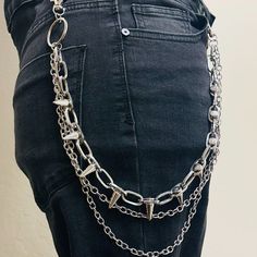 New Unbranded Length: 19.7 Inch, Width: 1.6 Inch Material: Zinc Alloy Color: Silver Style: Street Type: Multi-Layer Silver Punk Chain Belt, Silver Punk Chain Belt For Festival, Silver Punk Chain Belt With Adjustable Chain, Silver Adjustable Chain Punk Belt, Silver Punk Chain Link Belt, Edgy Metal Chain Belt, Edgy Silver Chain Belt, Edgy Metal Chain Belt For Festivals, Edgy Silver Chain Belt For Festival