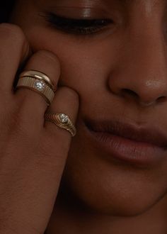 Inspired by Jennie's great grandmother's wedding band, this is a signature timeless piece you'll wear for every occasion. Her soft curves are bold, yet elegant enough to be worn day to night. Make her your trademark. Hollow and designed with comfort in mind. If you're looking for a solid version, shop the Dare to Love Dome Ring I (NON-HOLLOW).Complete the look with our Claudine Twist Ring II. We recommend sizing up by at least half a size if this ring is thicker than what you typically wear. Thi Dare To Love, Ribbed Ring, Heart Signet Ring, Rib Ring, Fall Rings, Popular Rings, Solid Gold Band, Big Diamond, Dome Ring