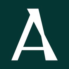 a white letter on a green background with the word'a'below it,