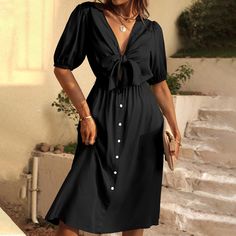 V-neck Bohemian Dress V-neck Sundress For Day Out, V-neck Maxi Sundress For Day Out, Casual Black Dress With Notched Neckline, Summer V-neck Dress With Notched Neckline For Date Night, Elegant V-neck Sundress For Brunch, Elegant V-neck Sundress For Day Out, Casual V-neck Maxi Dress For Date Night, Flowy V-neck Dress For Day Out, Casual Flowy V-neck Sundress