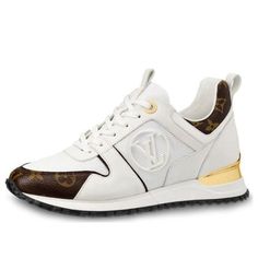 (WMNS) LOUIS VUITTON LV Run Away Calfskin Sports Shoes White 1A4XNH (SNKR/Women's) Luxury Sports Sneakers, Luxury Sports Sneakers With Round Toe, Luxury Custom Sneakers For Sports With Round Toe, Luxury Lace-up Sports Sneakers, Luxury Sneakers With White Sole For Sports, Luxury Perforated Sneakers For Sports, Luxury Perforated Sports Sneakers, Luxury Custom Sneakers With Contrast Sole For Sports, Leather Custom Sneakers For Sports