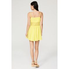 Yellow cotton (100% Cotton). A-line. Sleeveless. Square neck. Side zipper closure. 30.5" from shoulder to hemline. Imported. Rent The Runway, Closet Designs, Solid & Striped, Square Neck, Side Zipper, A Line, Mini Dress, Zipper, Square