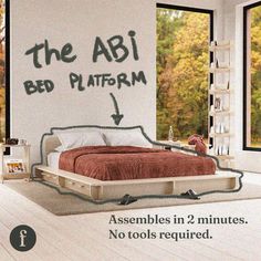 an advertisement for the bed platform is shown