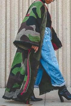 Plus Size Daily Green Camo Long Sleeve Contrast Knitted Cardigans [Pre-Order] - Xpluswear Patterned Cardigan Outfit, Camo Joggers Outfit, Tomboy Chic Outfits, Plus Size Sequin Dress, Cardigan Aesthetic, Long Kimono Cardigan, Hello 2025, Lirika Matoshi, Winter Kimono