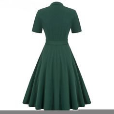 Vintage Short Sleeve Pocket Green Dress









Size
Fit Bust
Fit Waist
Length
Sleeve Length


S
cm
86.5~89
66~68.5
100
20.0


inch
34~35
26~27
39.4
7.9


M
cm
91.5~94
71~73.5
101.5
20.5


inch
36~37
28~29
40.0
8.1


L
cm
98~101.5
77~81
103
21.3


inch
38.5~40
30.5~32
40.6
8.4


XL
cm
105.5~109
85~89
104.5
22.1


inch
41.5~43
33.5~35
41.1
8.7


2XL
cm
113~117
93~97
106
22.9


inch
44.5~46
36.5~38
41.7
9.0 Fitted Cotton Solid Shirt Dress, Fitted Cotton Shirt Dress, Fitted Cotton Solid Color Shirt Dress, Fitted Solid Color Cotton Shirt Dress, Solid Color Fitted Belted Dress, Casual Fitted Short Sleeve Belted Dress, Casual Fitted Belted Dress With Short Sleeves, Green Fitted Midi Shirt Dress, Green Fit And Flare Dress With Short Sleeves