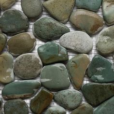 several different colored rocks sitting on top of each other