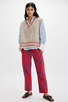 Marielle Pull-On Trousers Striped Pant, Autumn Looks, Trouser Style, Pattern Mixing, Pull On Pants, Fall Looks, Small Waist, Fall Style, Boho Clothing