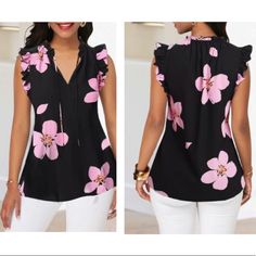 Brand New Without Tags. Never Worn Pit To Pit: 19 In Length: 26.5 In Floral Tank, Tie Neck, Neck Tie, Kate Spade, Ruffle Blouse, Top Blouse, Womens Tops, Brand New, Tags