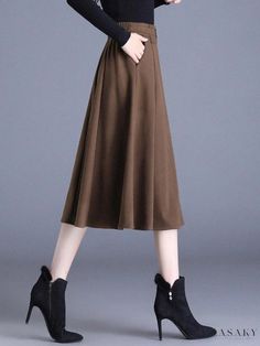 Lasaky - Stylish High-Waisted Pleated Skirt with Flared Hemline - Fashionable Midi Skirt with Flowy Silhouette Umbrella Dress, Umbrella Skirt, High Waisted Pleated Skirt, Umbrella Designs, Flowy Design, Skirt With Buttons, Skirts Midi High Waisted, Pleated Maxi Skirt, High Waisted Flares