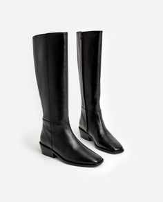 Robyn Leather Black – Flattered Scandinavian Shoes, Leather Black Boots, Long Black Boots, Leather Knee High Boots, Professional Style, Beautiful Boots, Knee High Leather Boots, Clean Shoes, Goat Leather