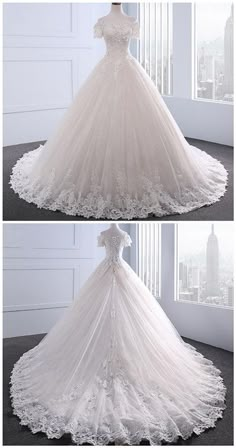 wedding dress with off the shoulder and sleeves