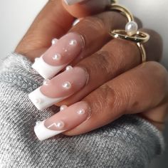 French Tip Pearl Nails Pearl Nails Press on Nails Stick Ons French Nails Blush Pink Nails Pop French Tip Pearl Nails, French Tip Pearl, Cool Pink Nails, Nails With Pearls, Pink Nails Ideas Long, Nails Pearl, Nails Ideas Long, Pink Nails Gel